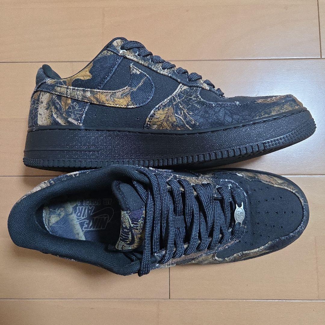 ナイキ エアフォースワン 黒 リアルツリー カモフラージュ 27cm