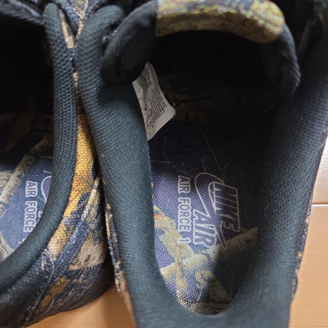 ナイキ エアフォースワン 黒 リアルツリー カモフラージュ 27cm