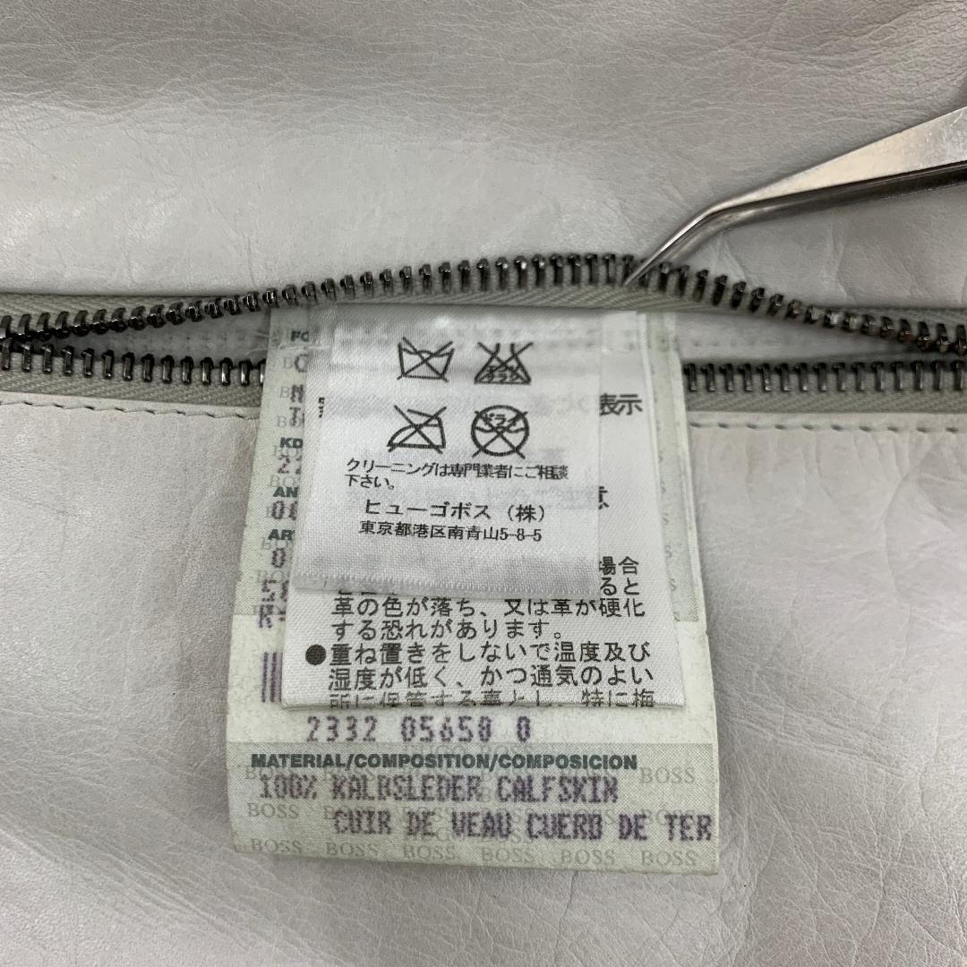 HUGO BOSS レザー ジャケット シングルライダース Lサイズ カウレザー