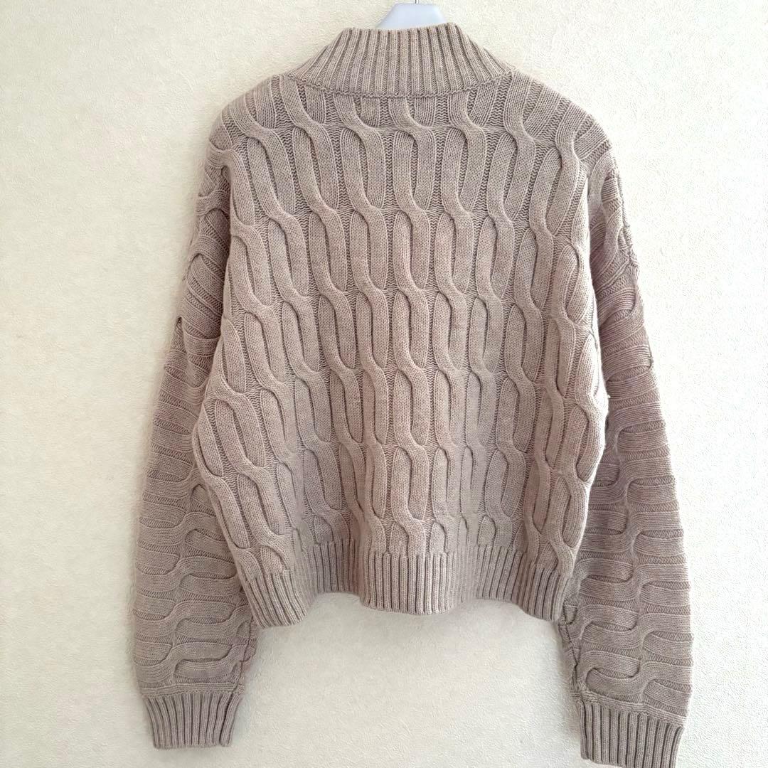セオリー　ウール　カシミヤ　ケーブル　Vネック　ニット　セーター　レディース
