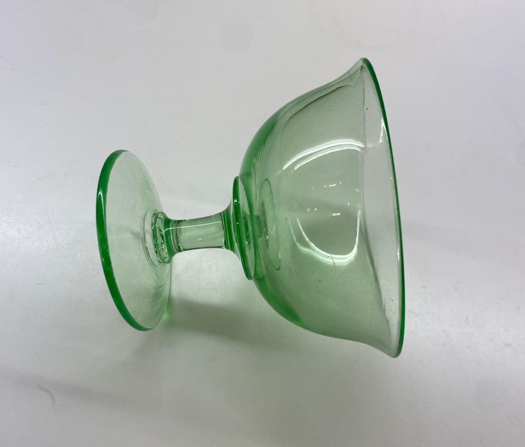 アンティーク　ウランガラス製 デザートグラス2個セット