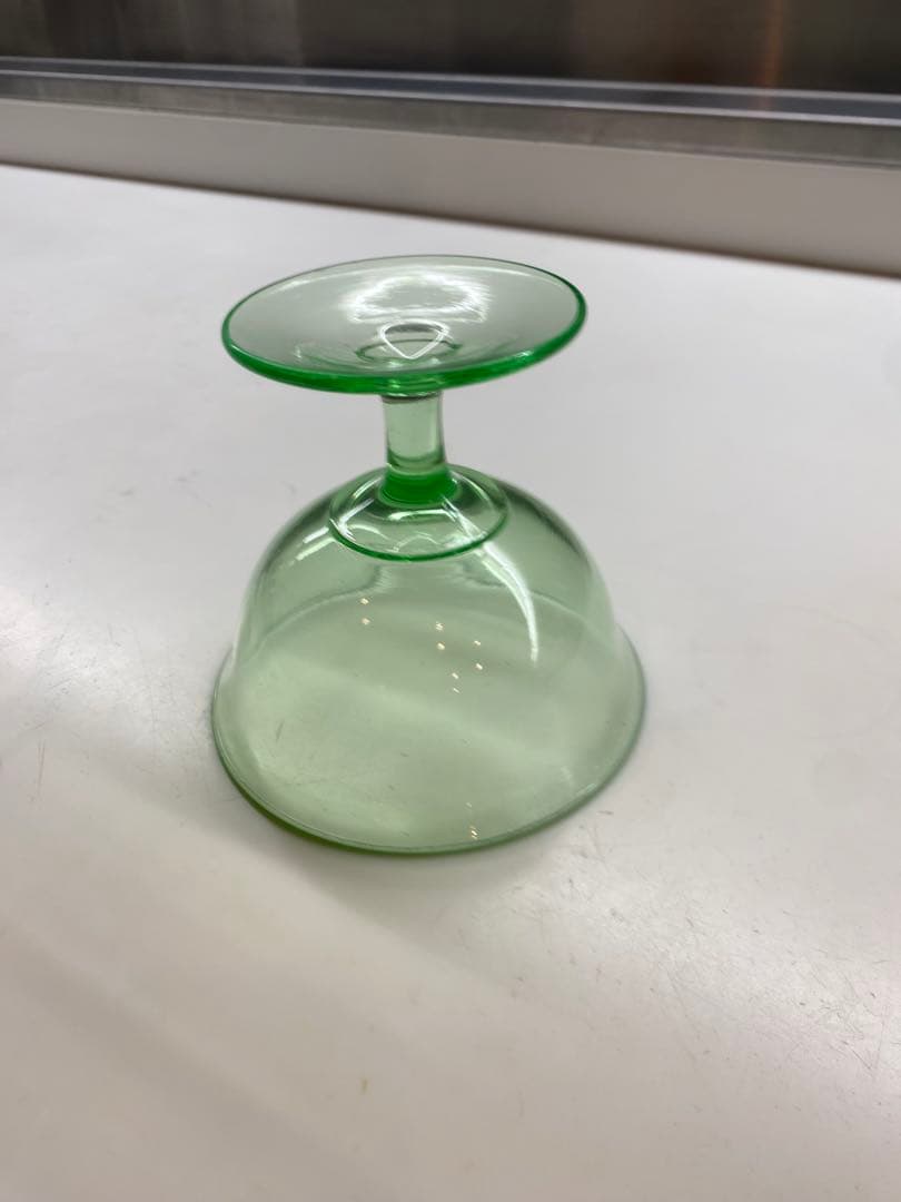 アンティーク　ウランガラス製 デザートグラス2個セット