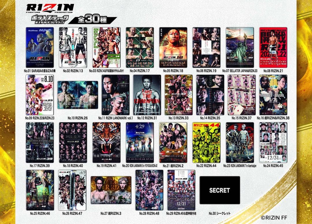 【全種セット】RIZIN ポテトスティック　ライジン　カード　コンプリート