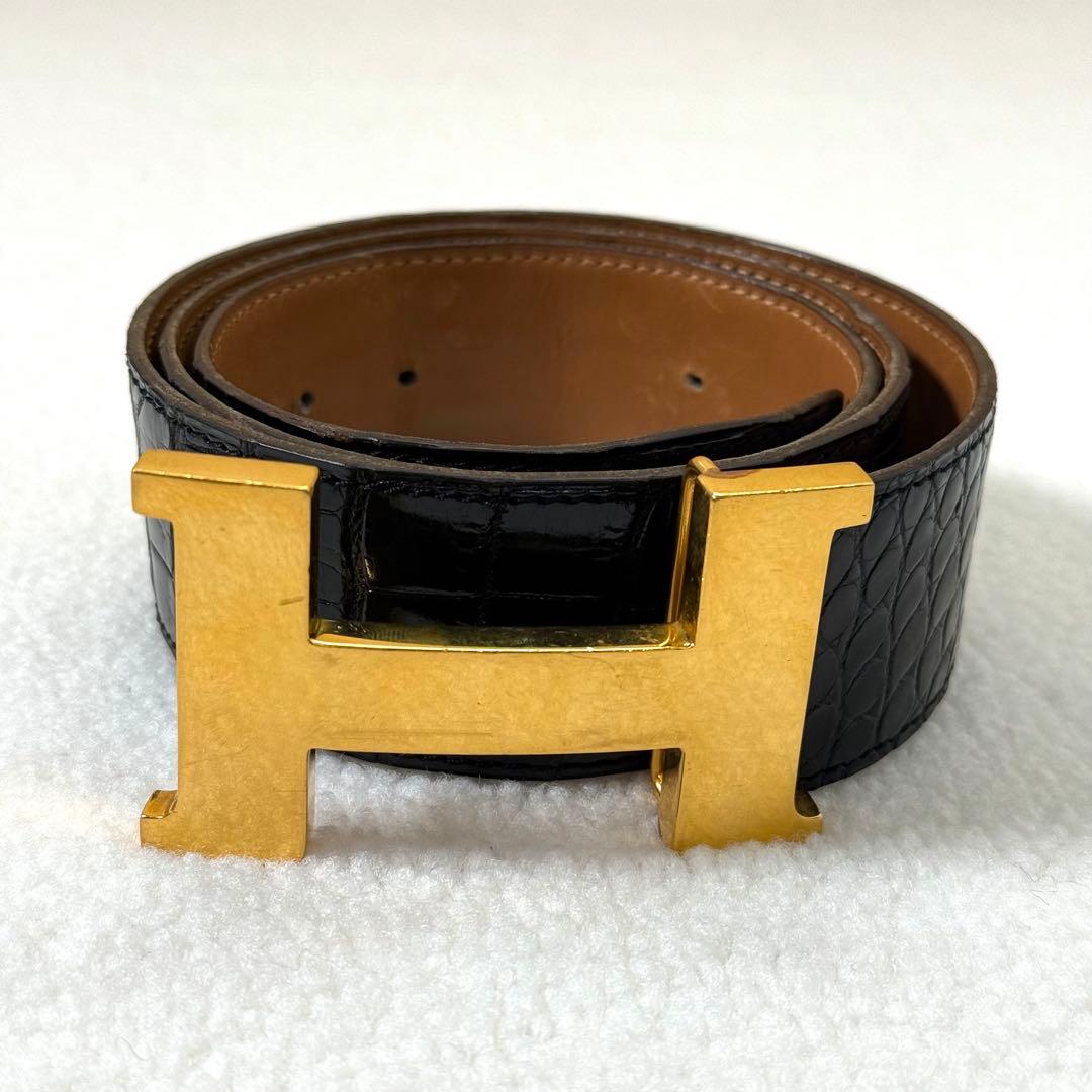 【希少】HERMÈS クロコダイル コンスタンス ベルト　エルメス