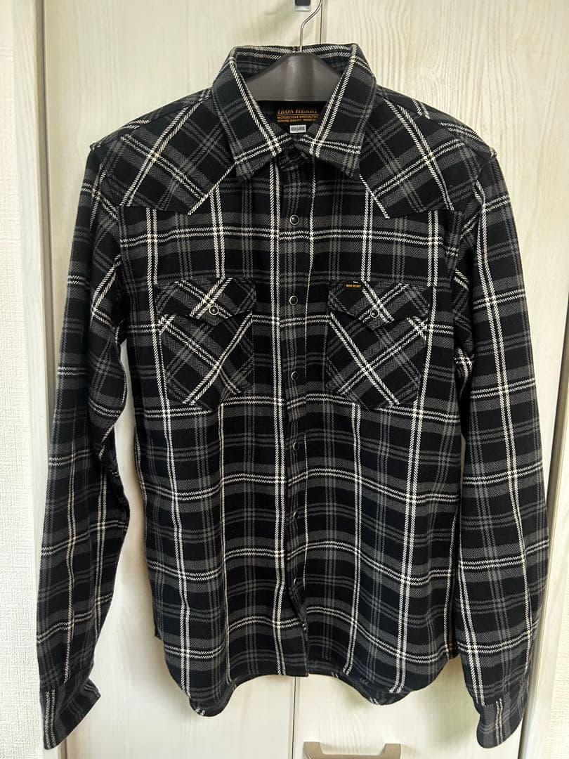 IRON HEART ネルシャツ XXX-LARGE ブラック/ホワイトチェック