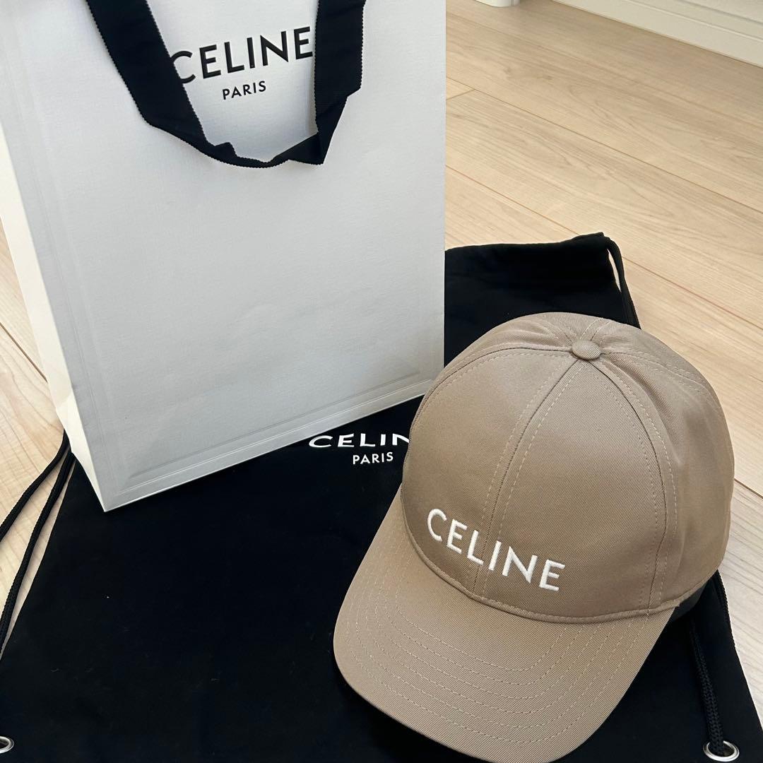 【領収書あり】CELINE セリーヌ 新品 キャップ ブリティッシュベージュ S