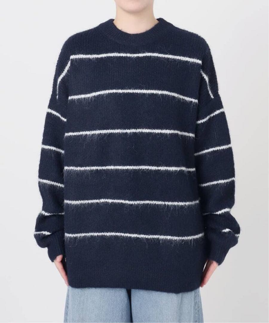 L'ESSAGE ウールシャギーMIXボーダープルオーバー