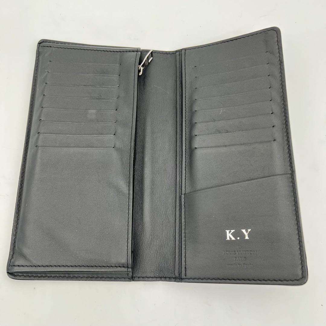 ルイヴィトン 長財布 フラップ ダミエ アンフィニ ブラザ 黒 N63010