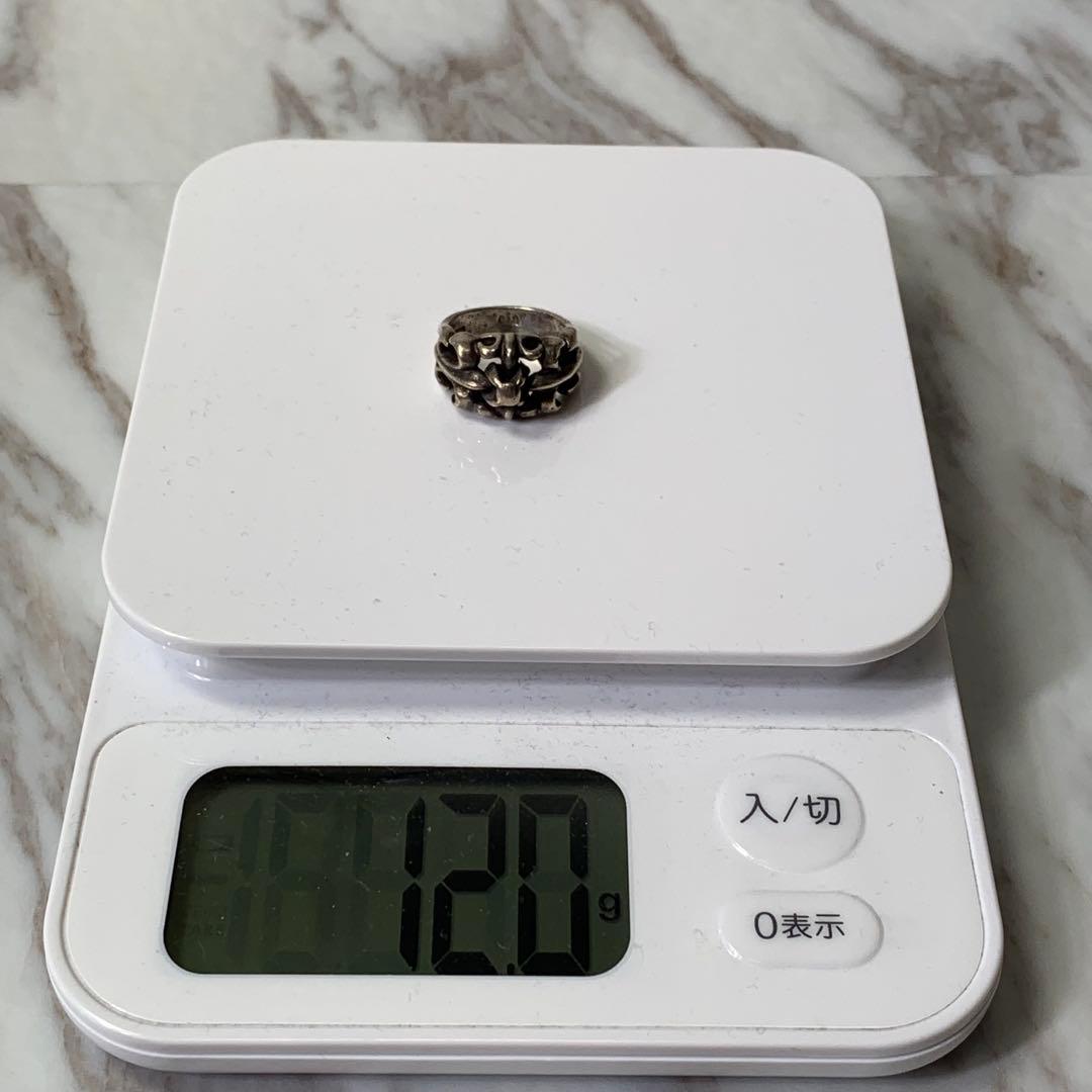 90s A&G フレアリング シルバー925 刻印 クロス 存在感 指輪 17号