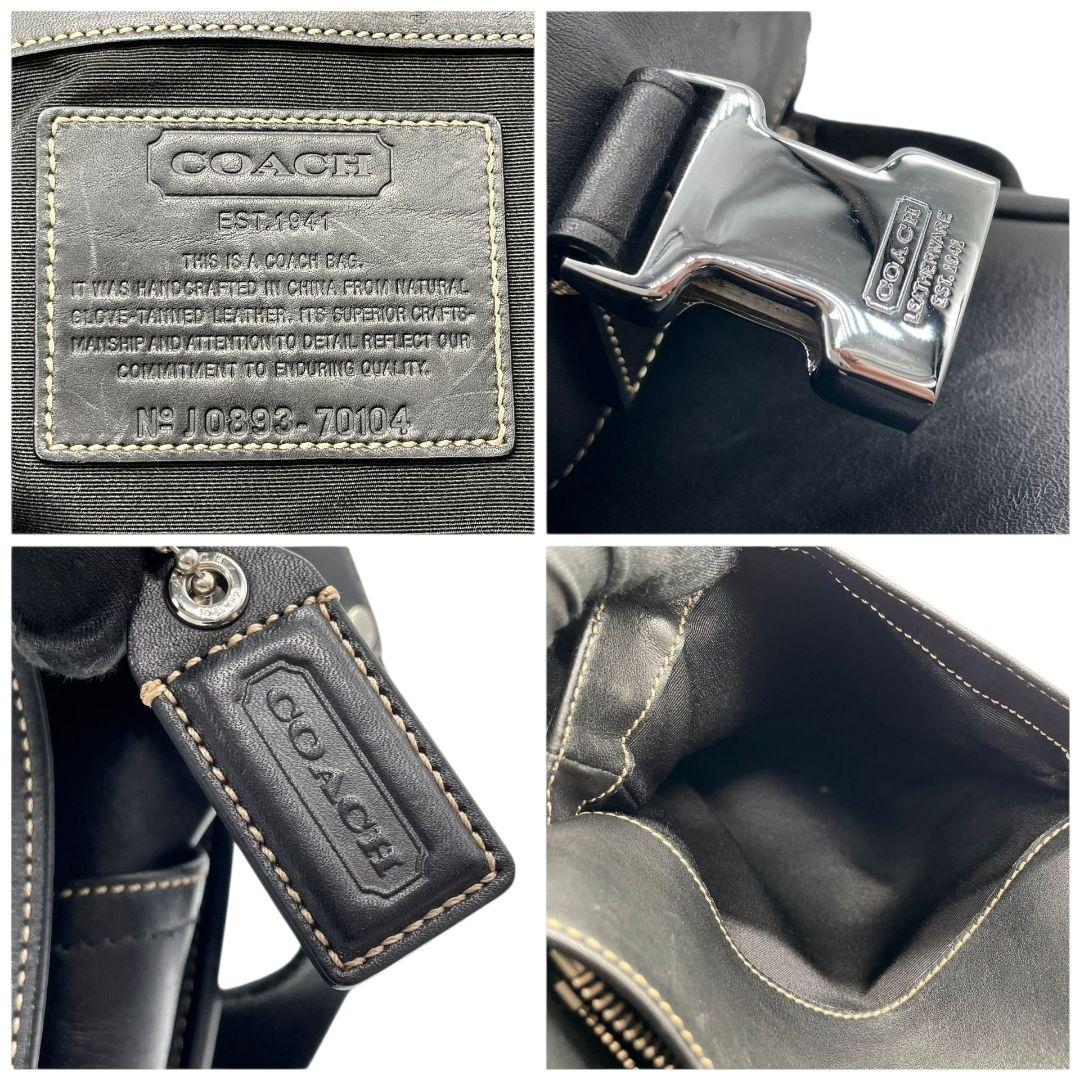 コーチ　ビジネス　ショルダーバッグ　黒　A4可　メッセンジャー　2way　s39