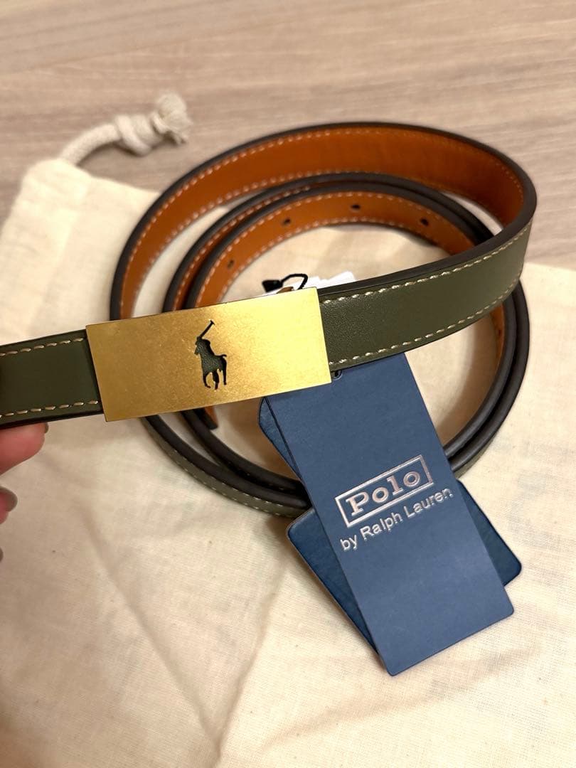 最終値下げ‼️ ポロラルフローレン リバーシブルヴァケッタレザーベルト