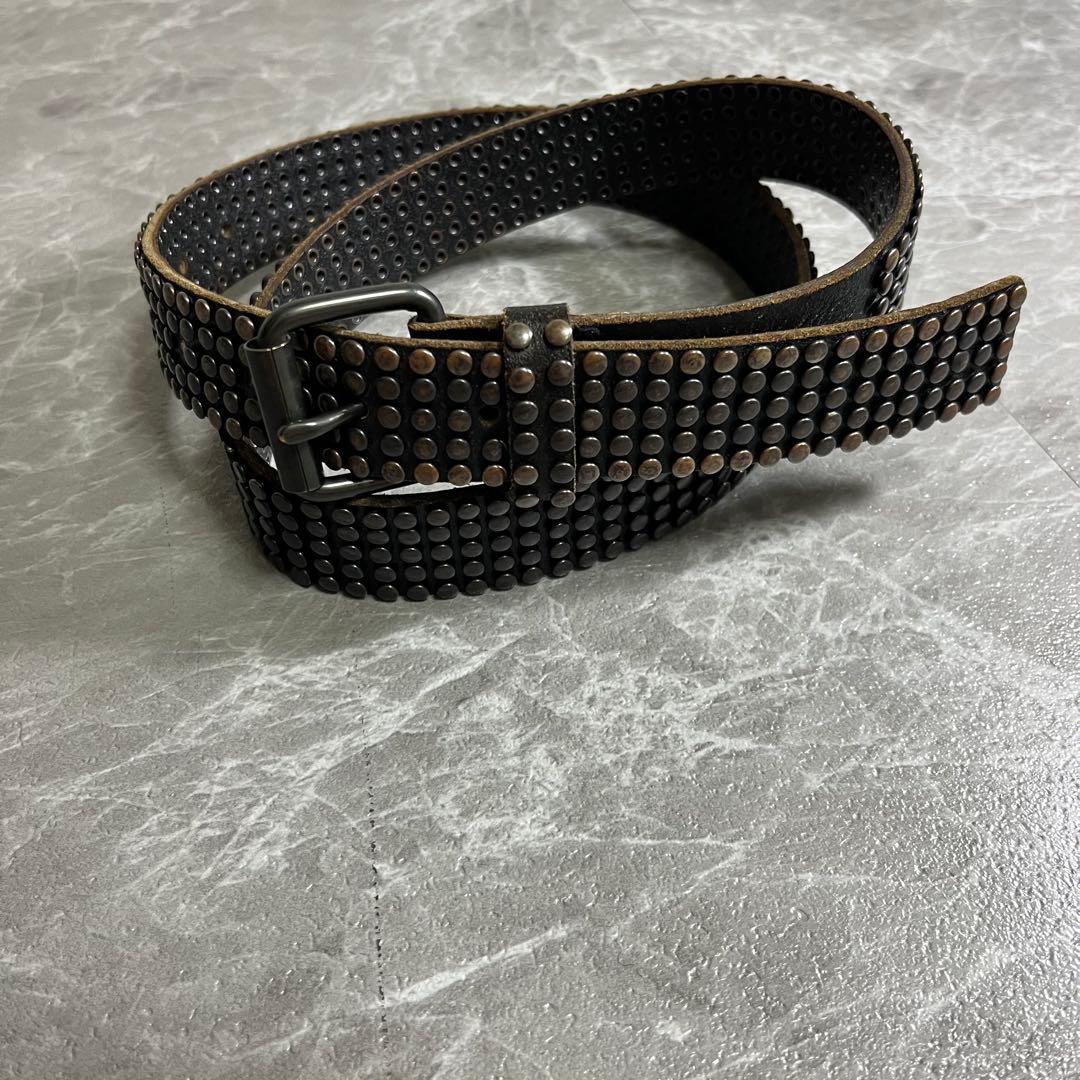 y2k 00s スタッズベルト グランジ レザー　本革　アメカジ　バイカー