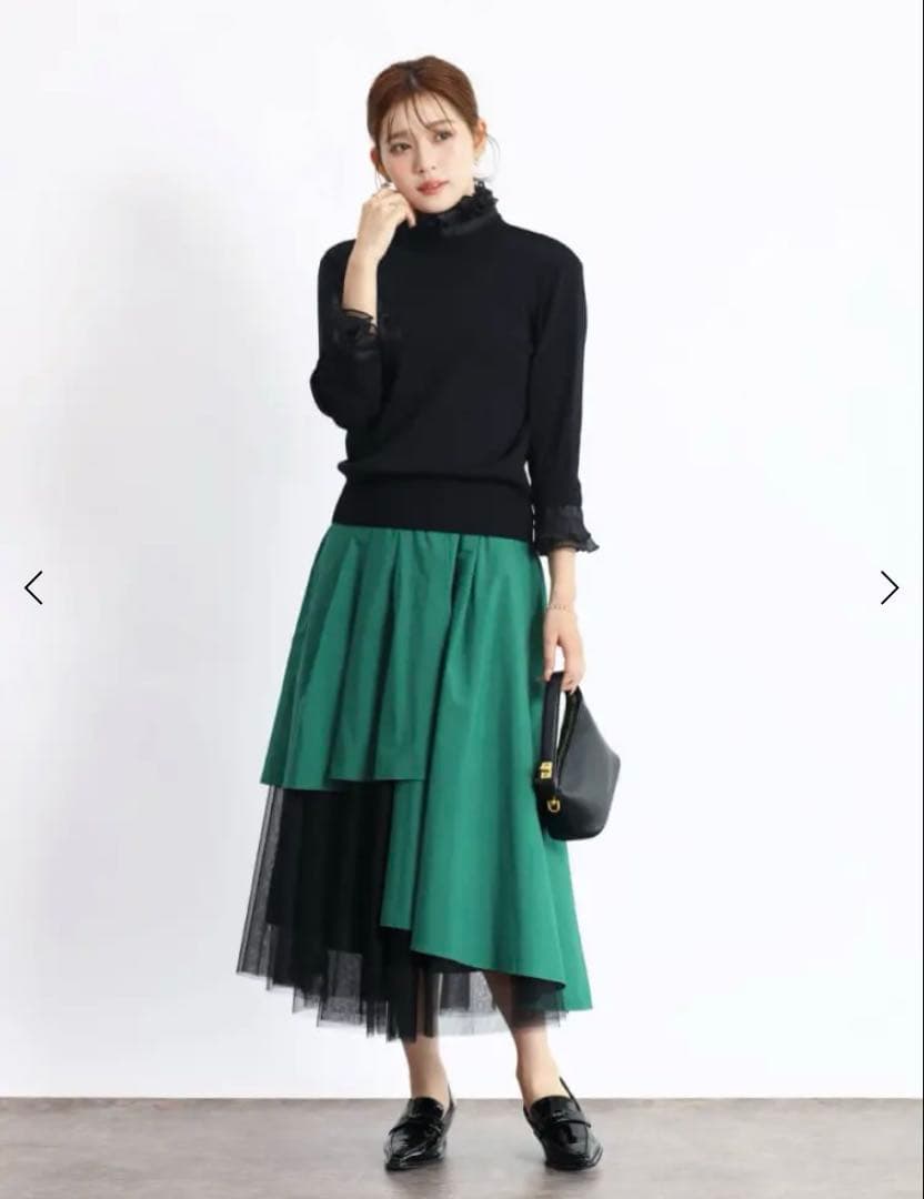 【新品】FENNEL フリル付きニットトップス　ブラック