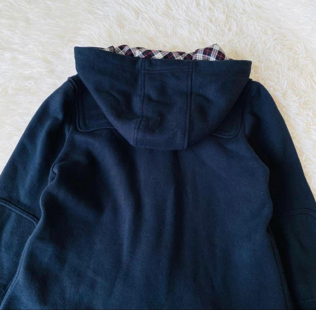 バーバリーブルーレーベル ぺプラムダッフルコート 裏起毛スエット ホースロゴ