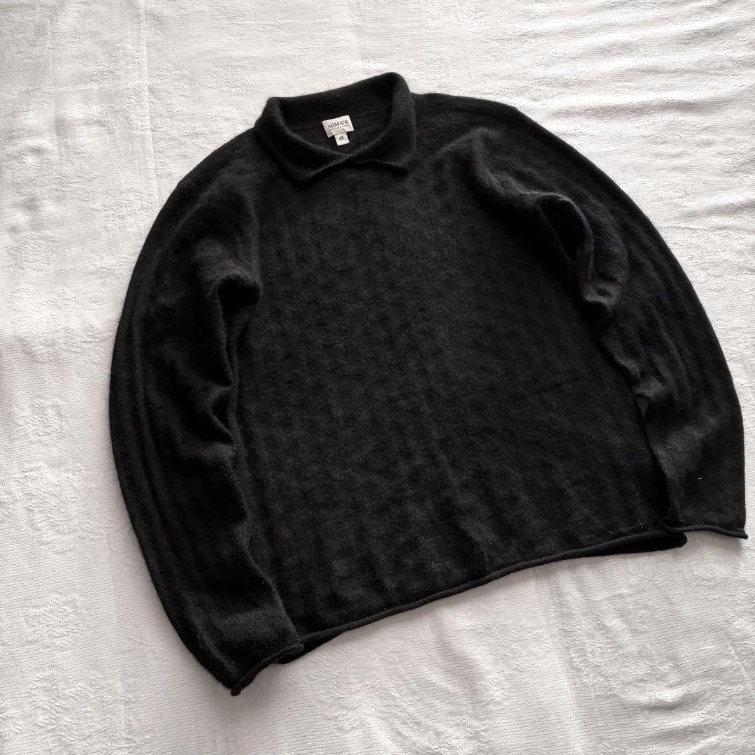 トップス archive armani 100% cashmere knit shirt