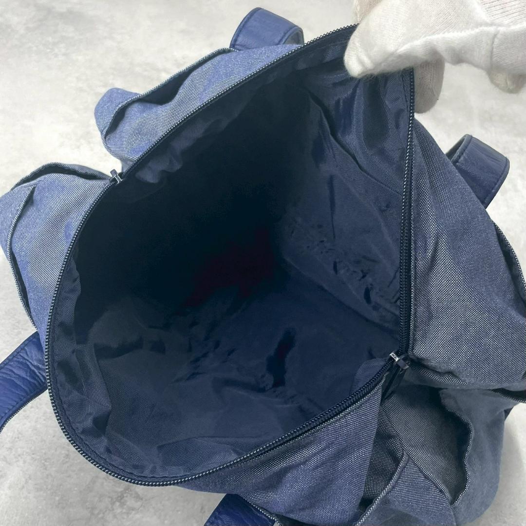 【美品✨/70周年限定】ファミリア ドラムバッグ ボストン 肩掛け デニム 青系