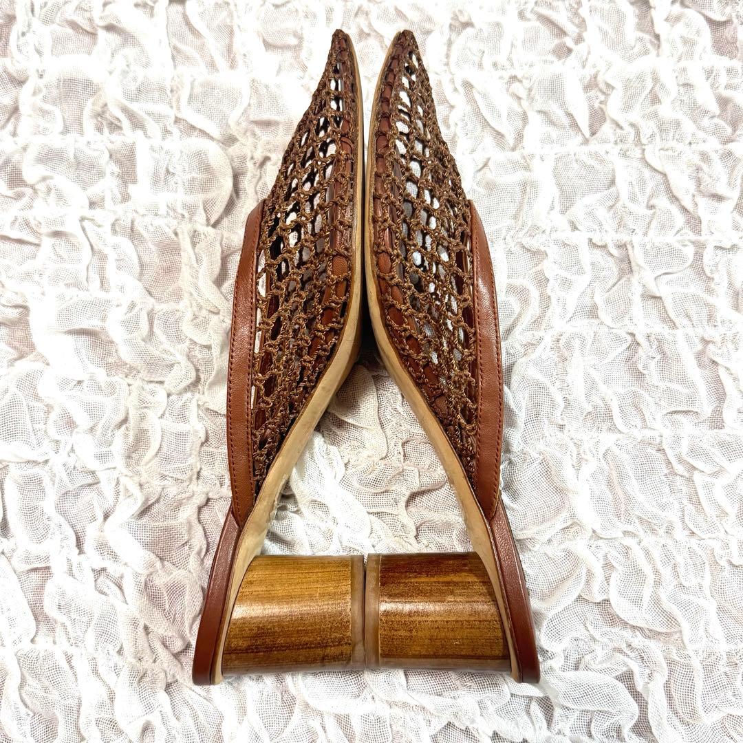 PELLICO SUNNY メッシュ　ポインテッドミュール　サンダル　ブラウン