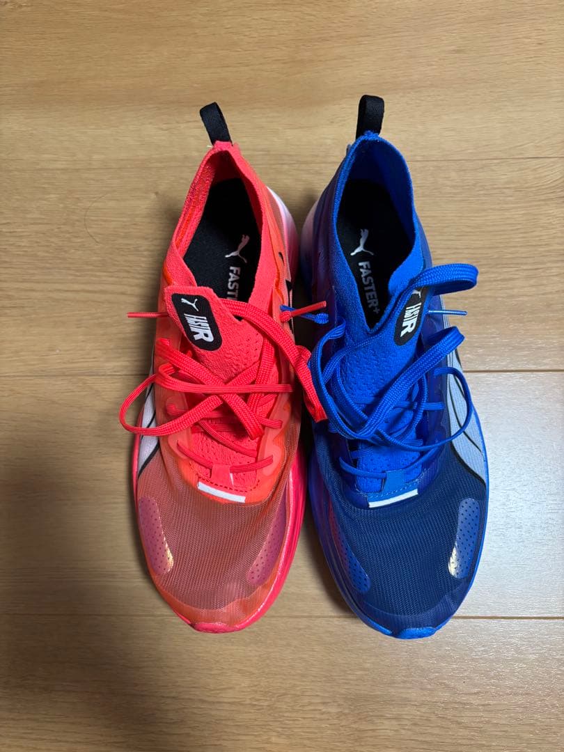 puma fast-r ニトロエリート 25.5 ブルー レッド ニトロ