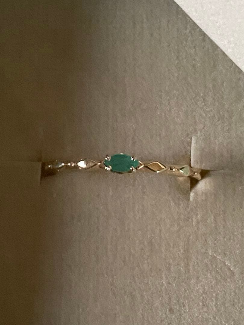 ノジェス　10k エメラルド　ポケットリング　11号