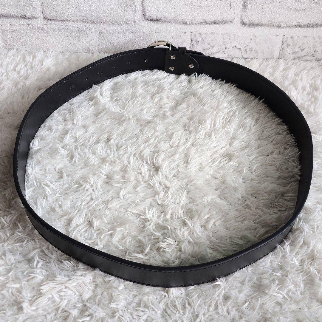 ブルガリ シルバー バックル レザーベルト 黒 サークルロゴ メンズ 刻印 革