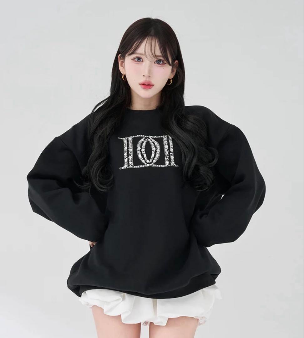 ダーリッチ DDロゴビジュースウェットプルオーバー 黒