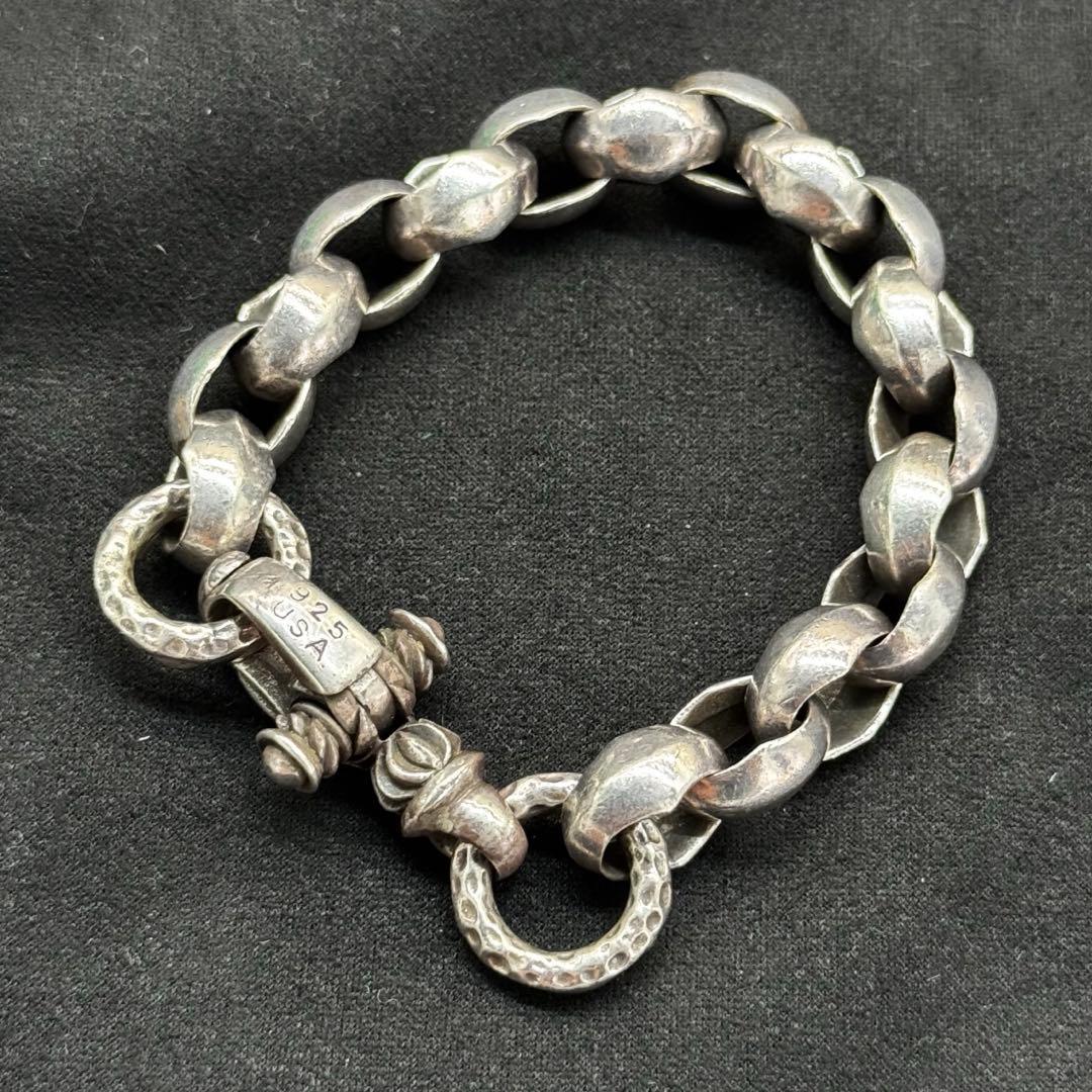 美品✨レオナードカムホート シルクリンク ロンワンズ ブレスレット シルバー