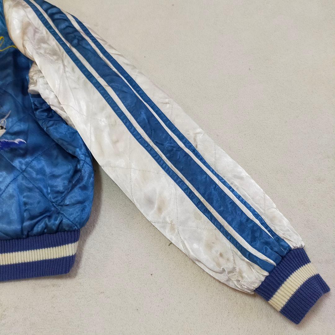 80S 90S　別珍×キルティングサテン　三輪ジッパー　リバーシブルスカジャン