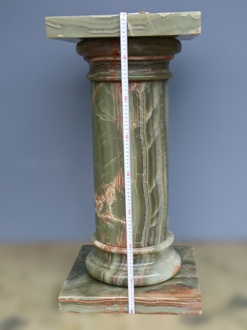 お引き取り専用　グリーンオニキス(オニックス)　天然大理石　円柱型飾り台ポール