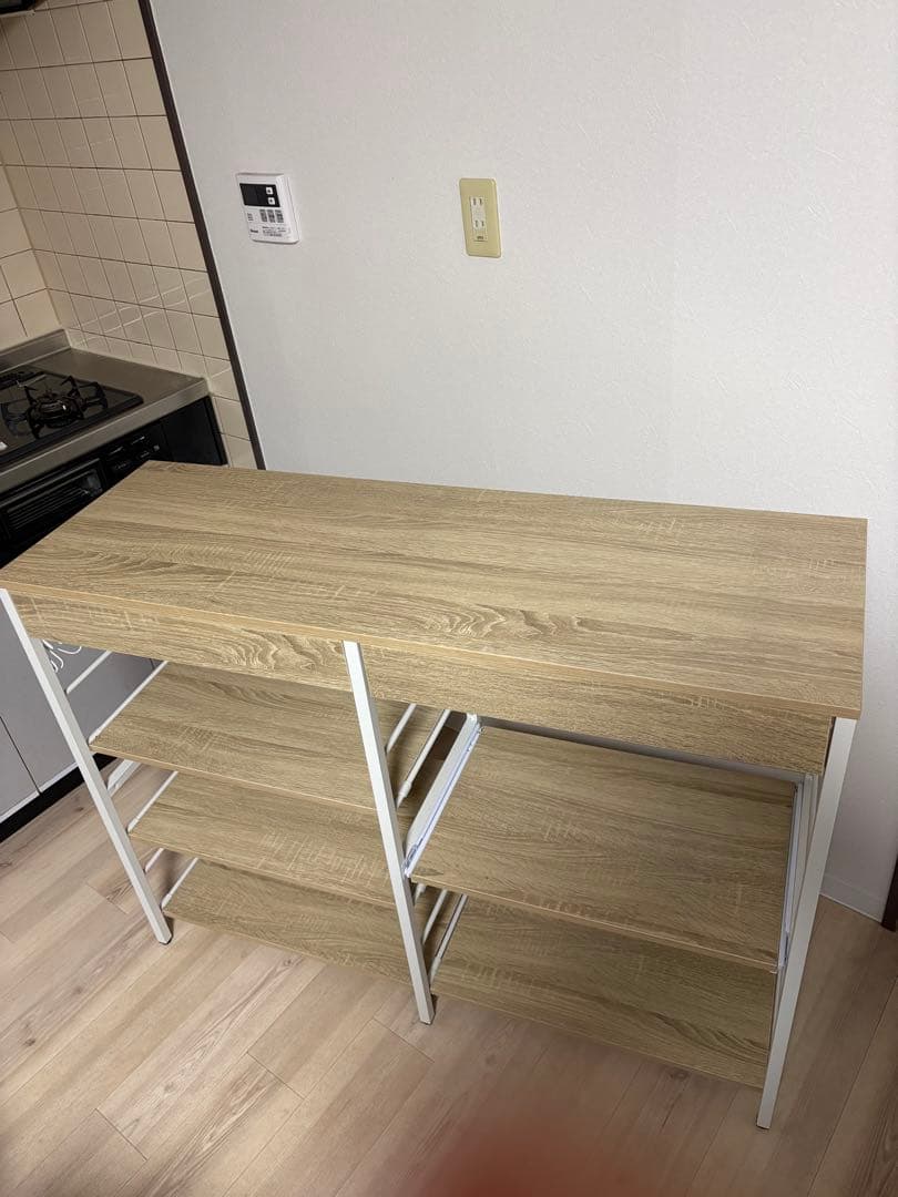 スライド棚付きキッチンカウンター (幅120cm NA)