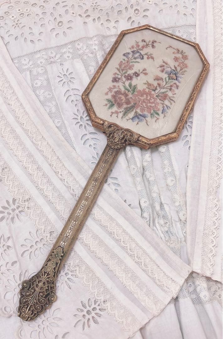 くるみ様おまとめ3点⭐︎ プチポワンミラー&レーストップス&アンティークブラウス