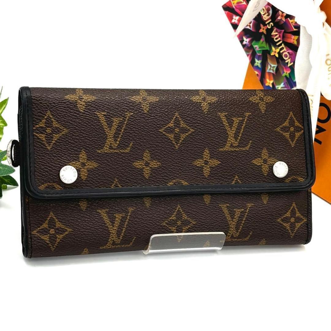 ルイヴィトン モノグラム マカサー ポルトフォイユ ロン 長財布 三つ折り 黒