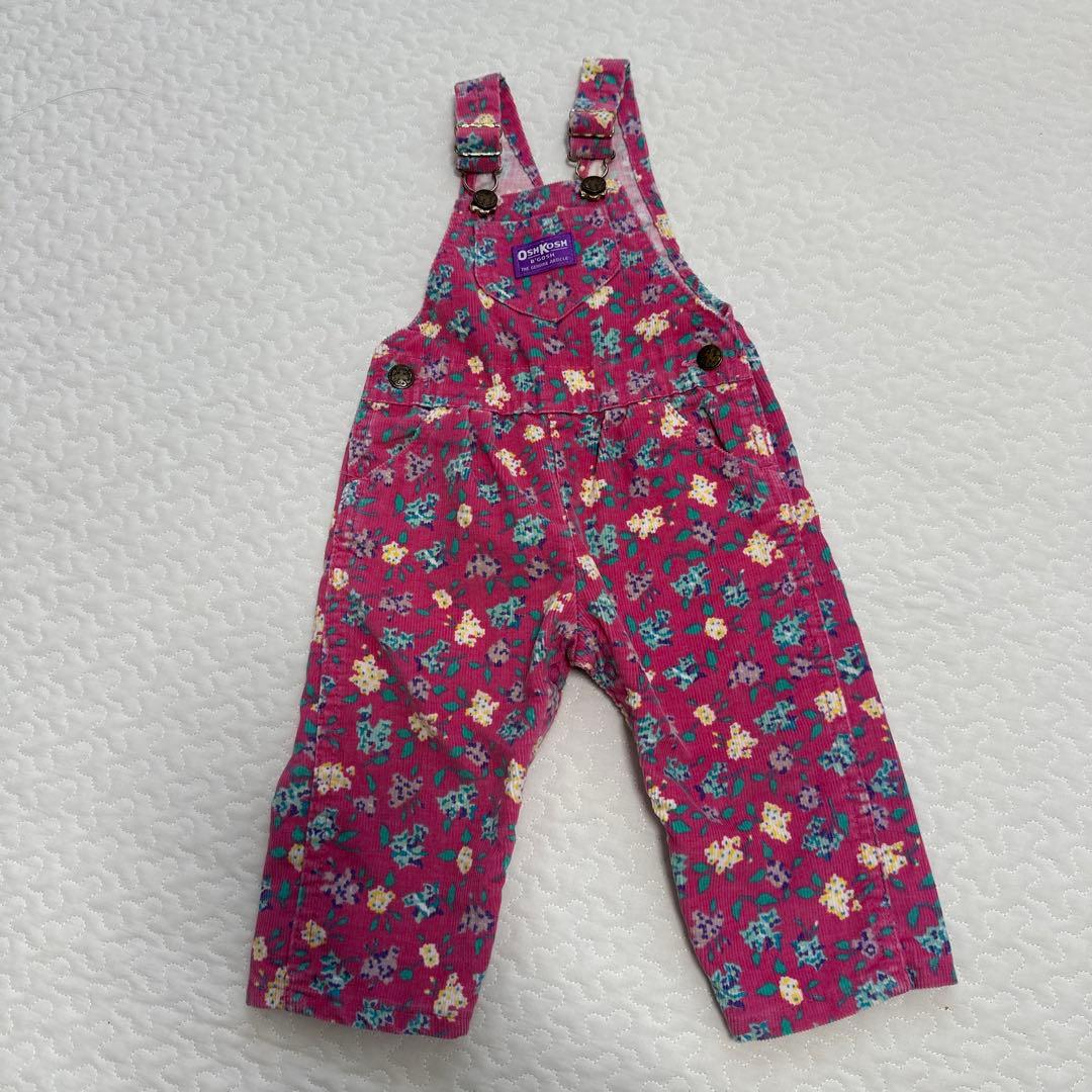 オシュコシュ　花柄オーバーオール　18m
