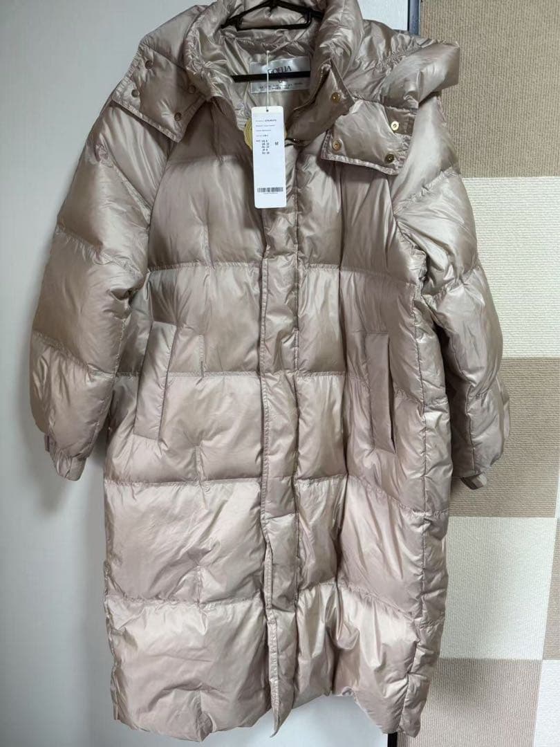 【新品ダク付き】GOELIA ローズゴールドフード付きロングダウンコート