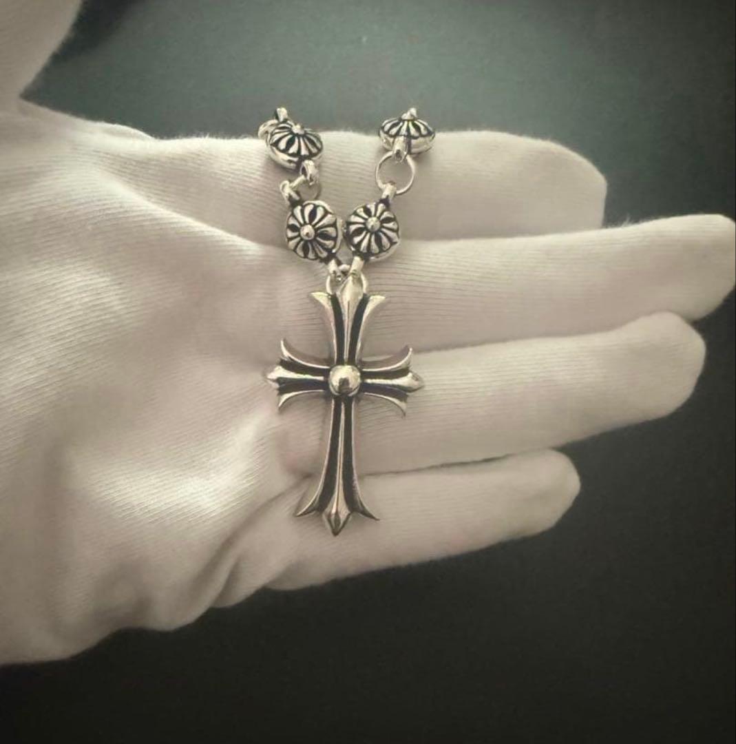 silver925 クロス　クロスボールチェーン　ネックレス