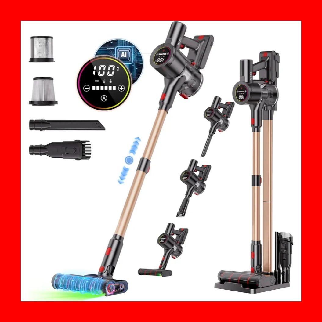 最高80000Pa 掃除機 コードレス 強力吸引 サイクロン式 LEDライト