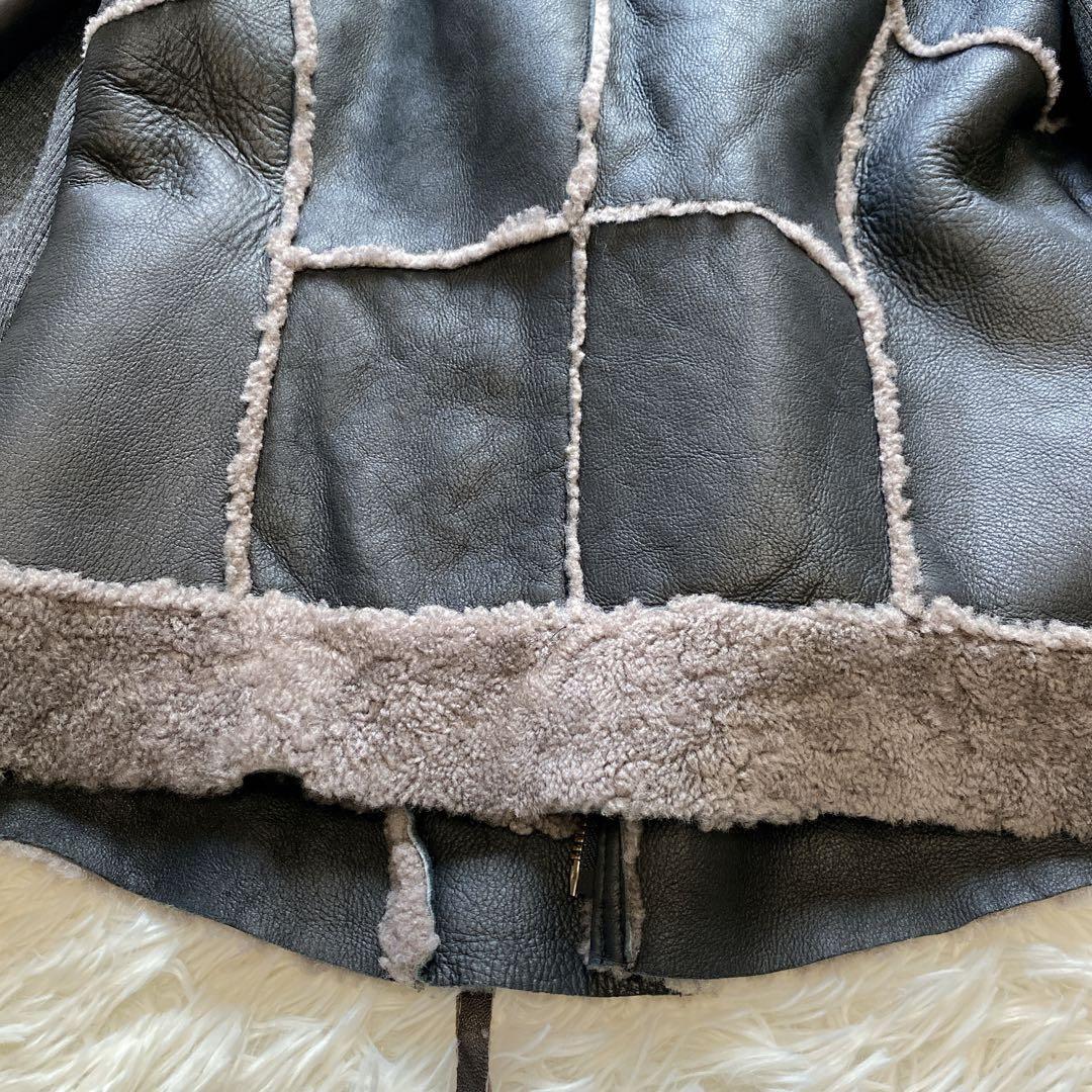 【40】美品 DW2R 羊革100% 革ジャン ラム本革ジャケット ボア