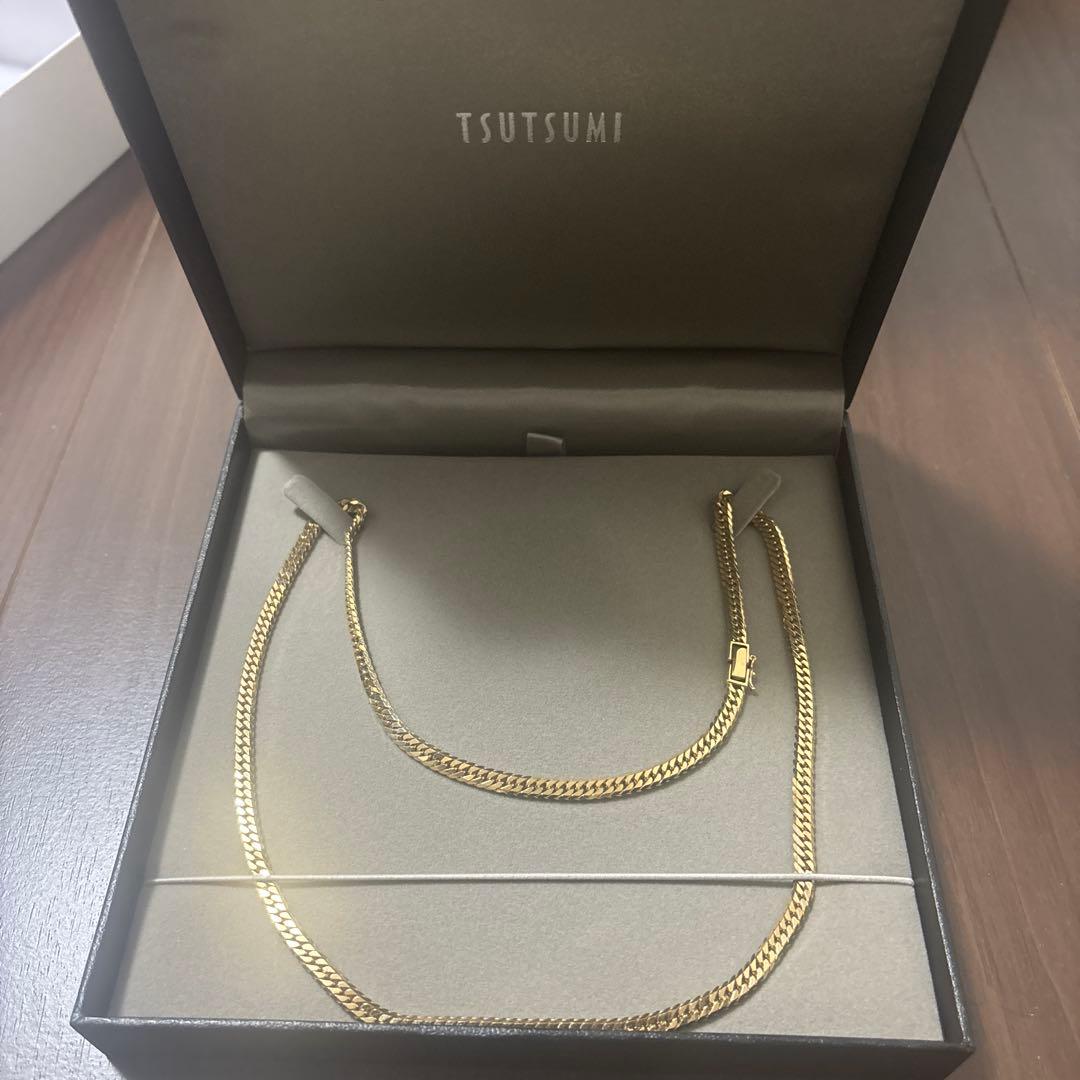 18k 6面ダブル喜平ネックレスチェーン　60㎝　36.7g 造幣局マーク