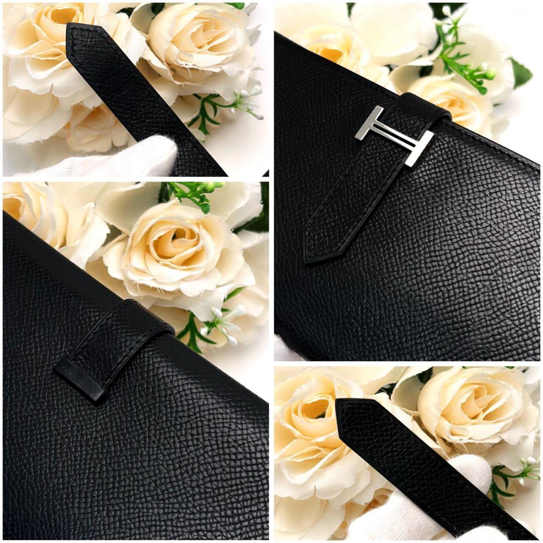 希少✨️HERMES エルメス 長財布 三つ折り べアン デュプリ 黒 ブラック