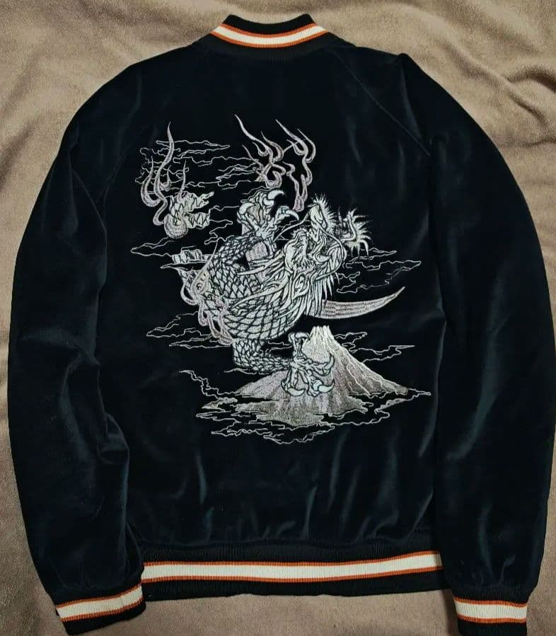 美品 別珍 龍 OBORO 日本限定 スカジャン ベロア vintage