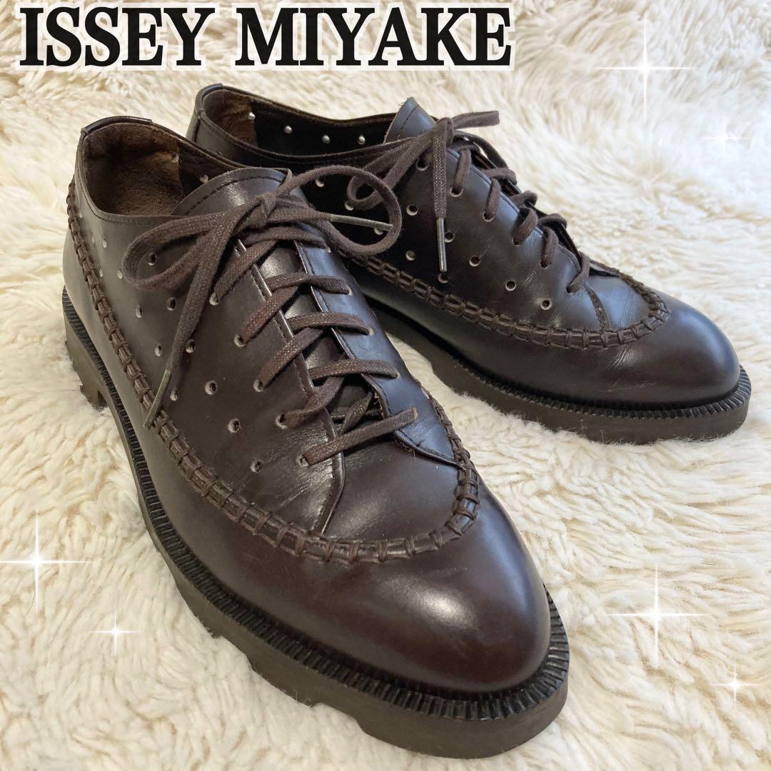 イッセイミヤケ ACCESSORY ドレスシューズ パンチング ダークブラウン