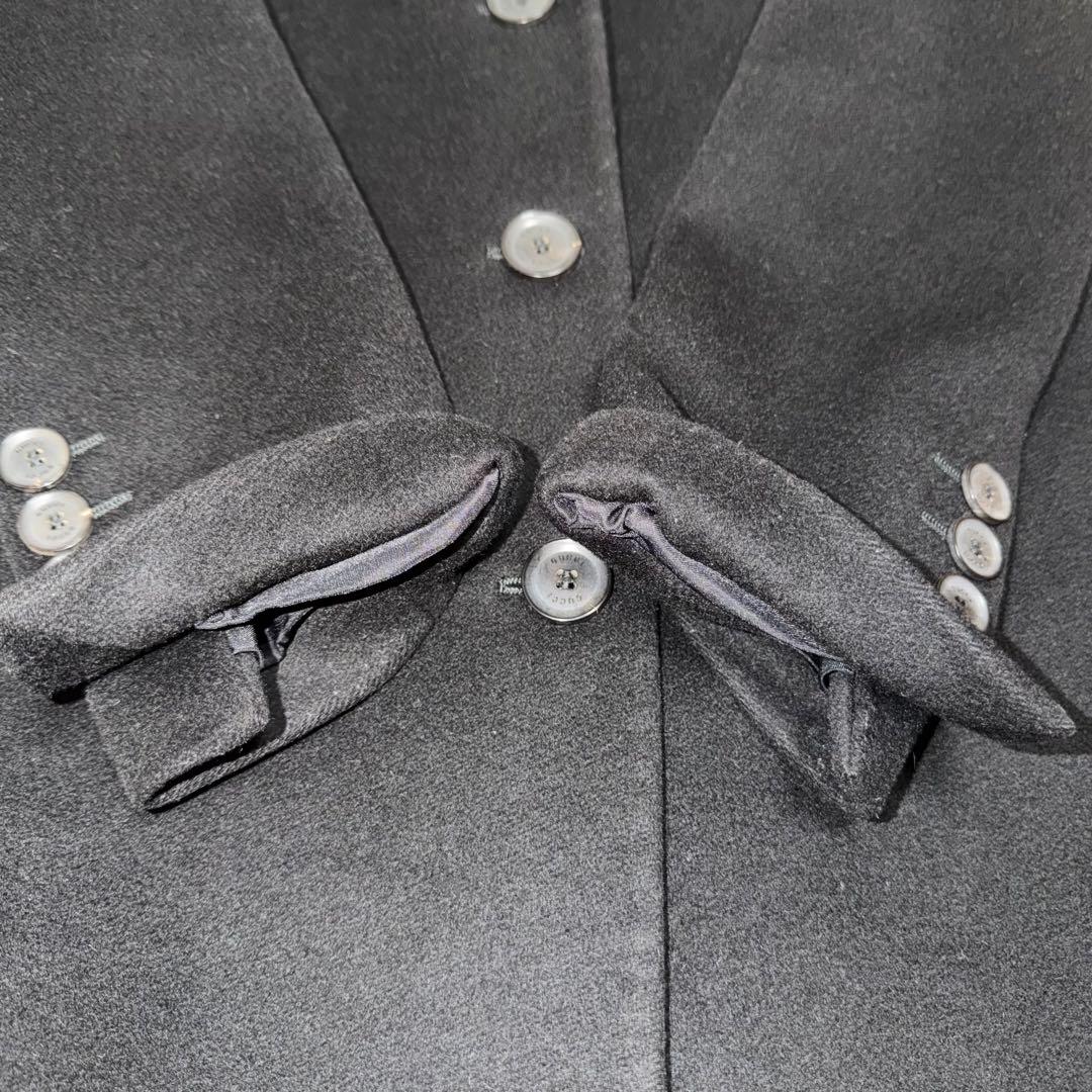 GUCCI チェスターコート ウール 38 レディース 黒