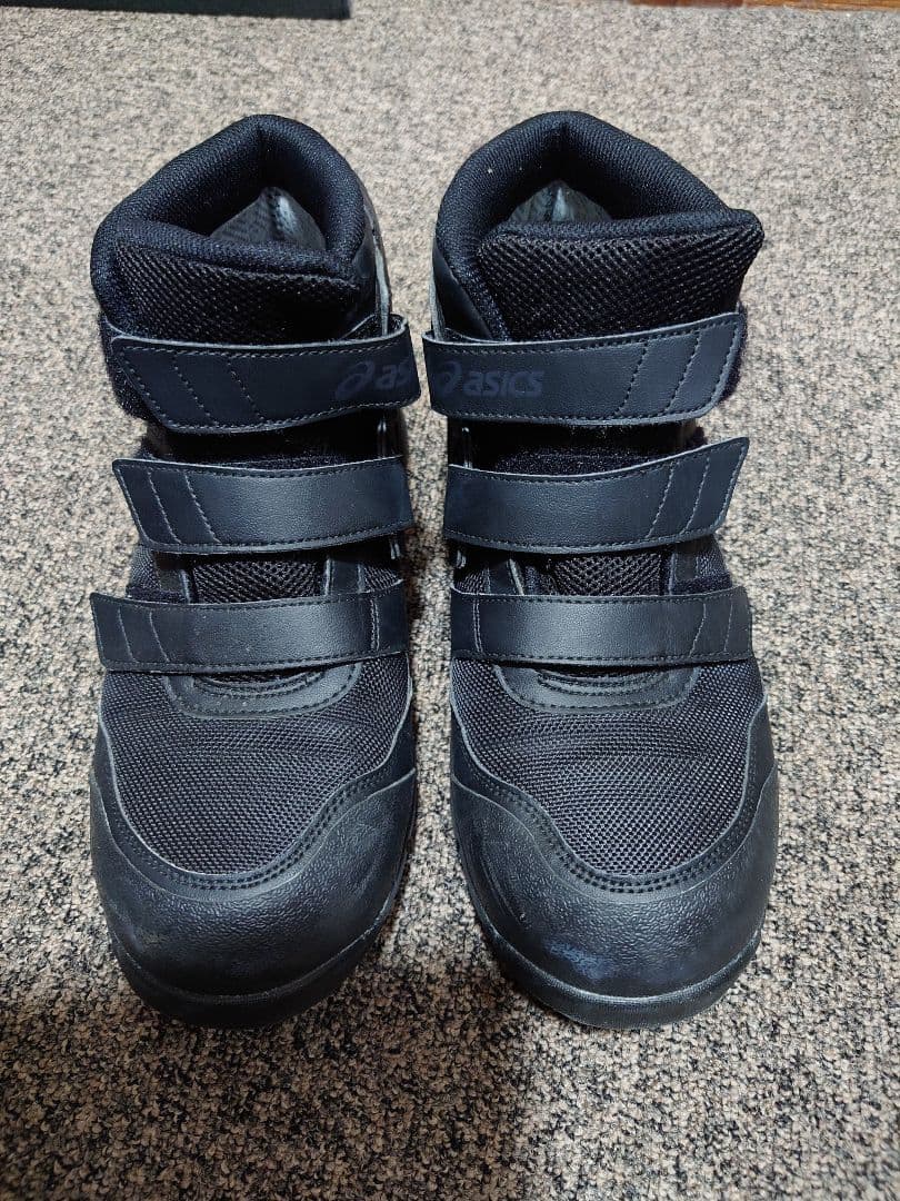 asics 安全靴 黒 ハイカット ベルクロ