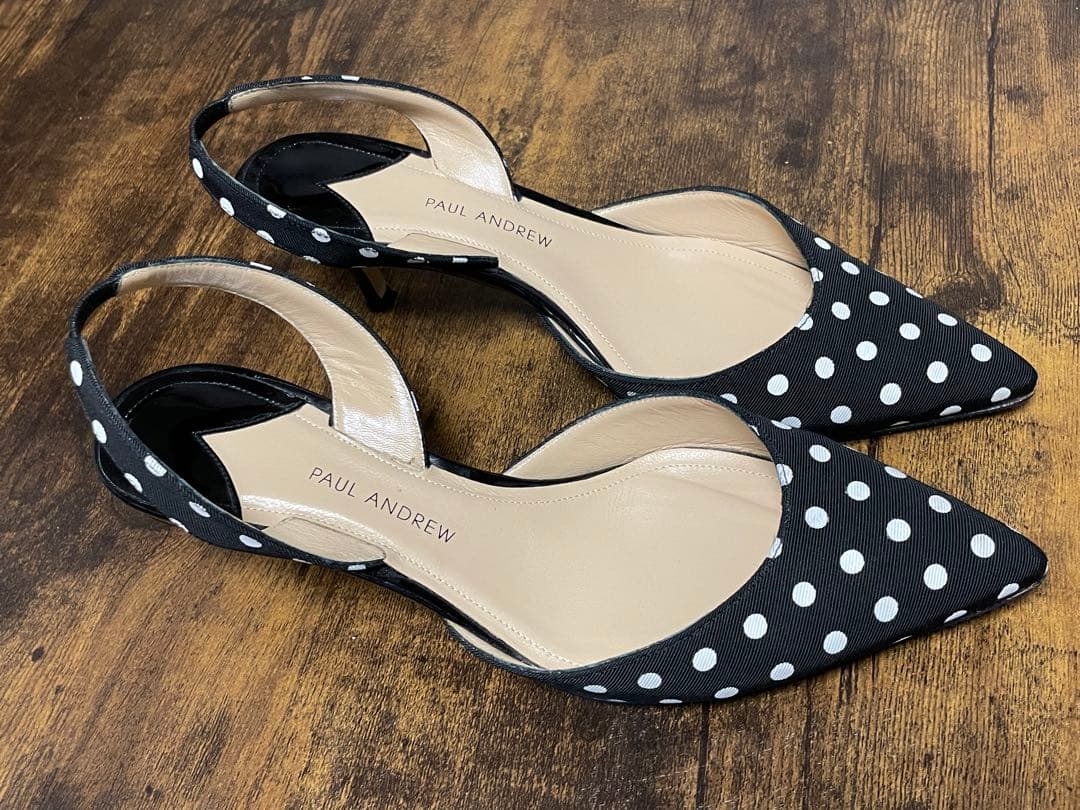 【可愛い】PAUL ANDREW 水玉　ネイビー　37