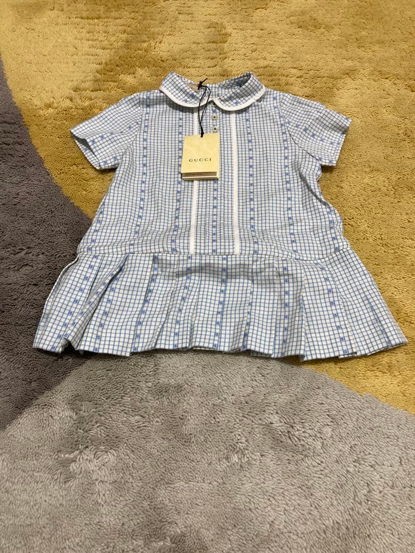 GUCCI 襟付きチェック柄ワンピース