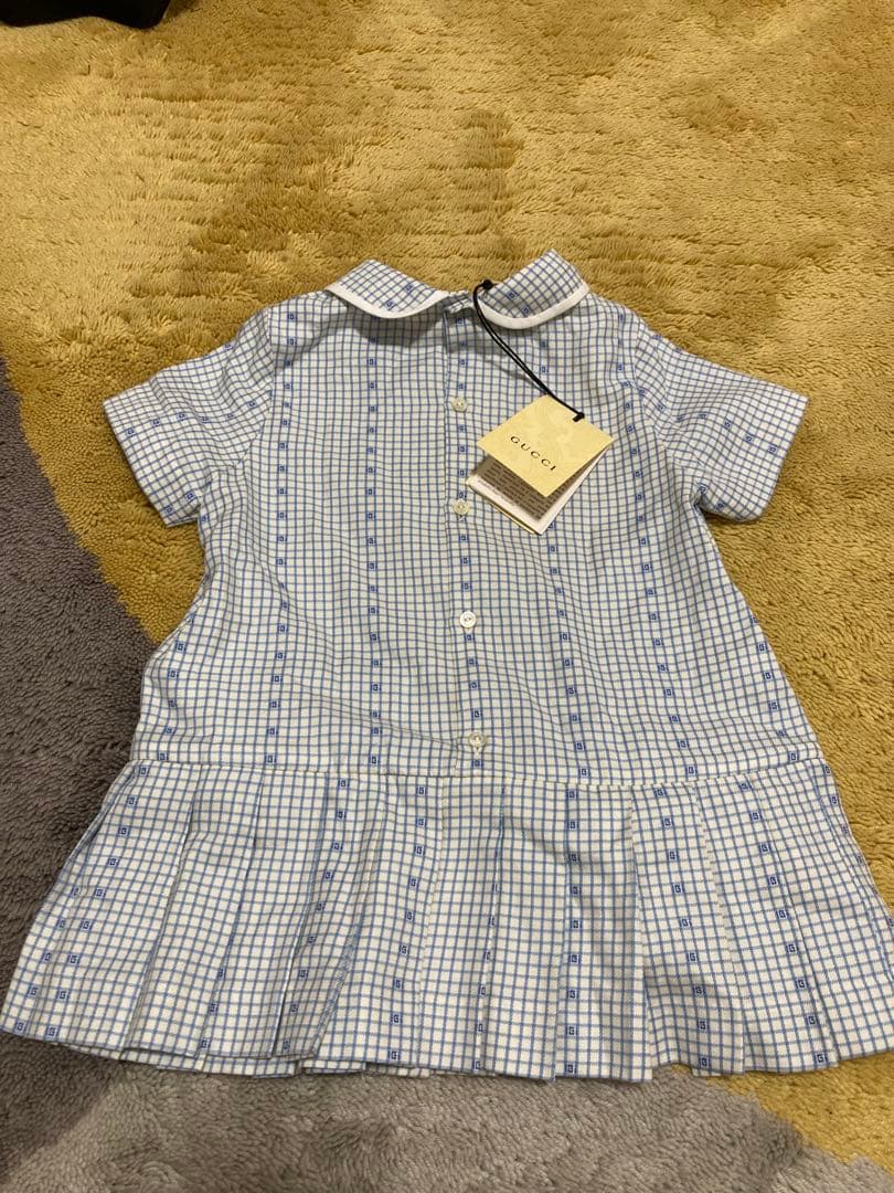 GUCCI 襟付きチェック柄ワンピース