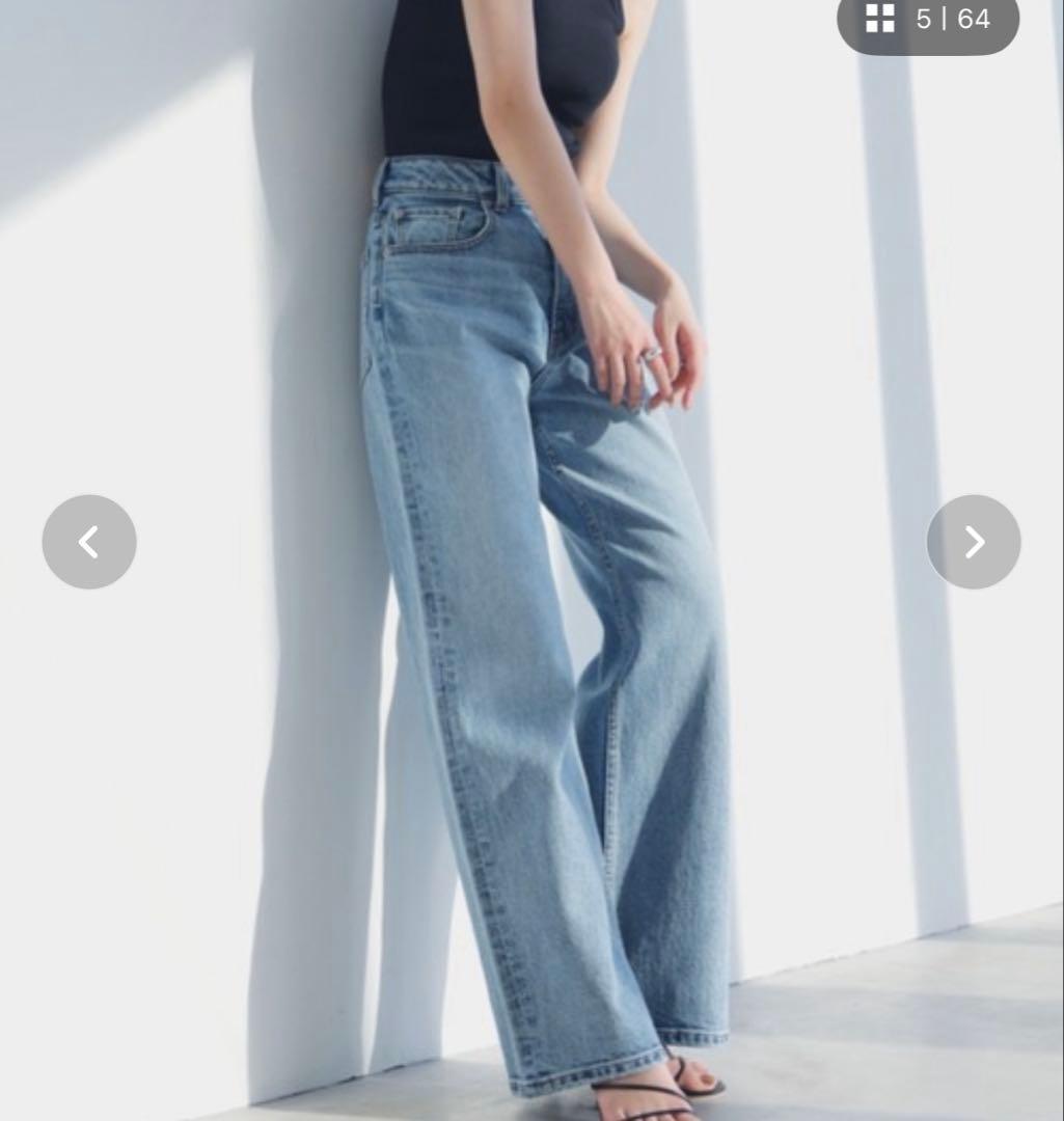 anuans ワイドレッグデニムライトブルー　サイズ1