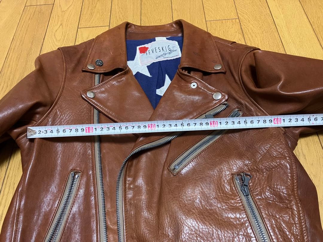 古*賀様 SEVESKIG(セヴシグ) 馬革　レザーライダースジャケット