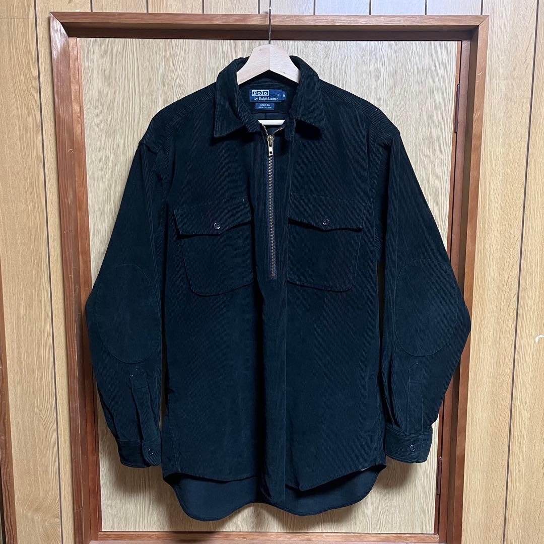 90s Polo Ralph Lauren ハーフジップ コーデュロイ ブラック