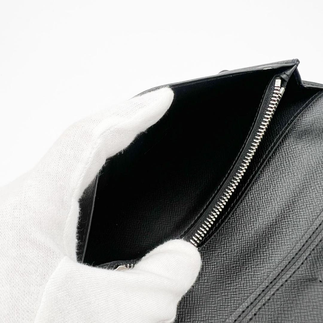 【美品】新型 ヴィトン タイガ ポルトフォイユ ブラザ 長財布 黒 M30501