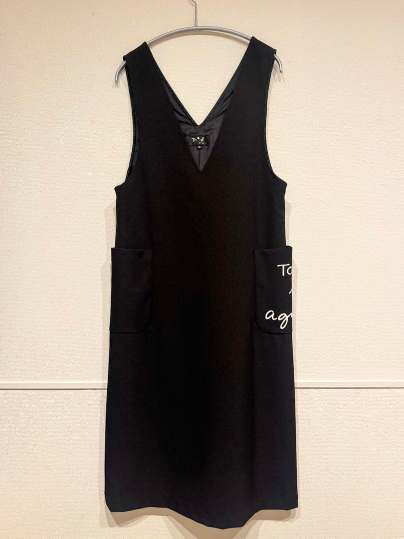 アニエスベー ジャンパースカート ワンピース 黒 サイズ36